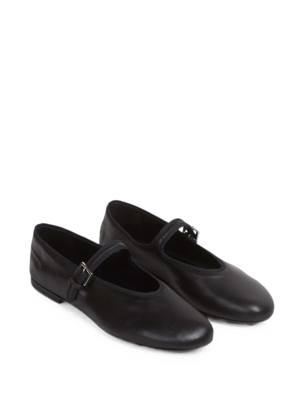 The Row boheme buckle-strap ballet flats Zwart