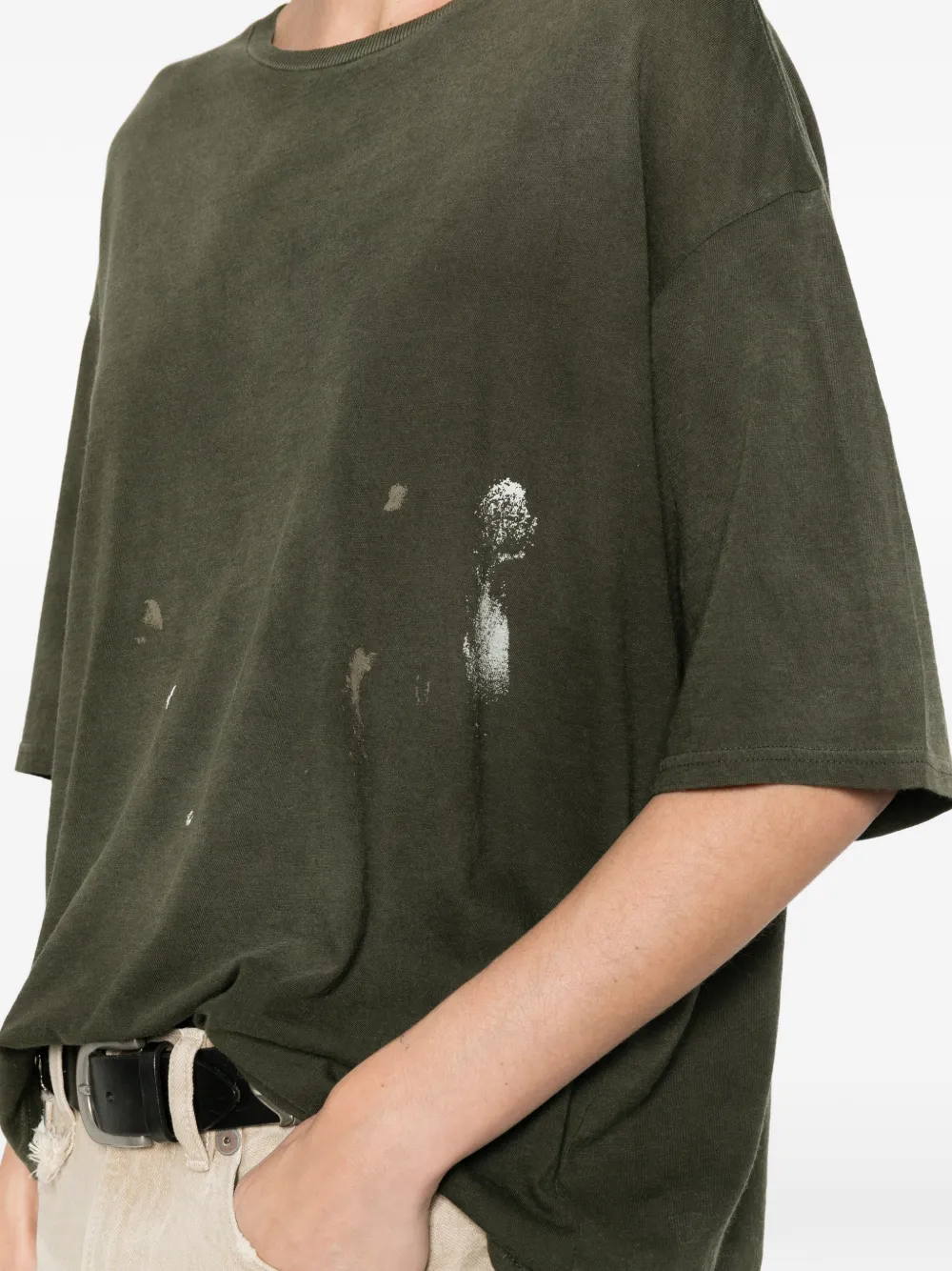 R13 T-shirt met ronde hals Groen