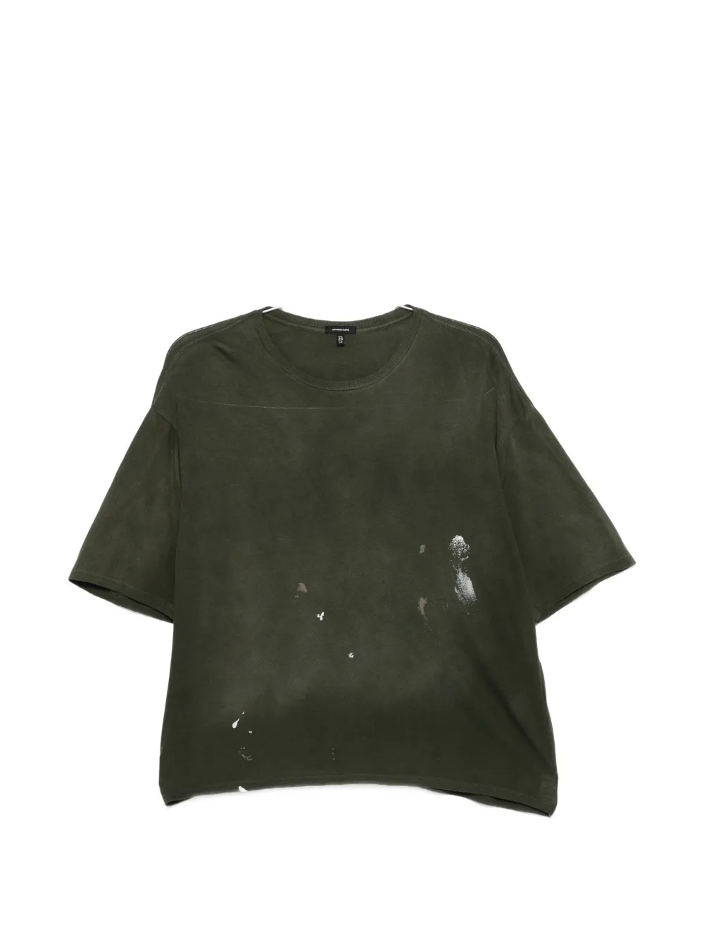 R13 Paint-splatter Crew-neck T-shirt In Green