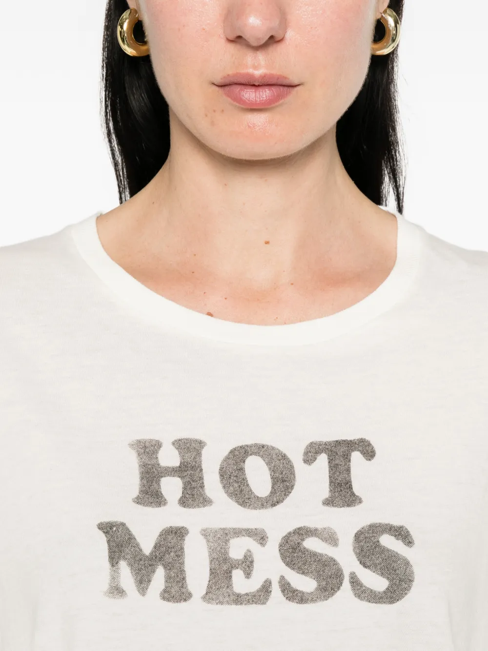 R13 T-shirt met ronde hals en print Wit