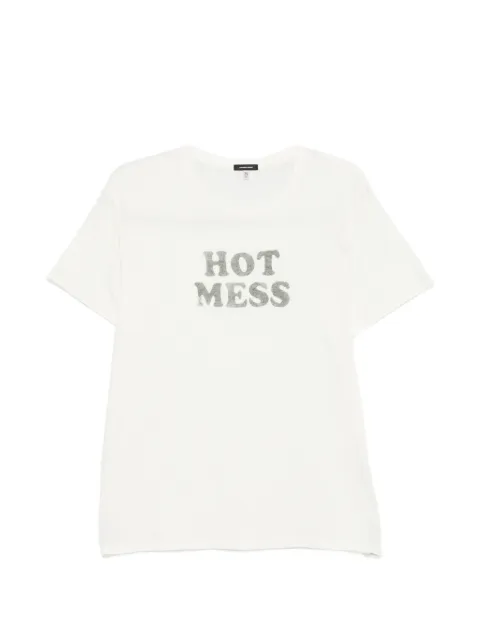 R13 camiseta estampada con cuello redondo