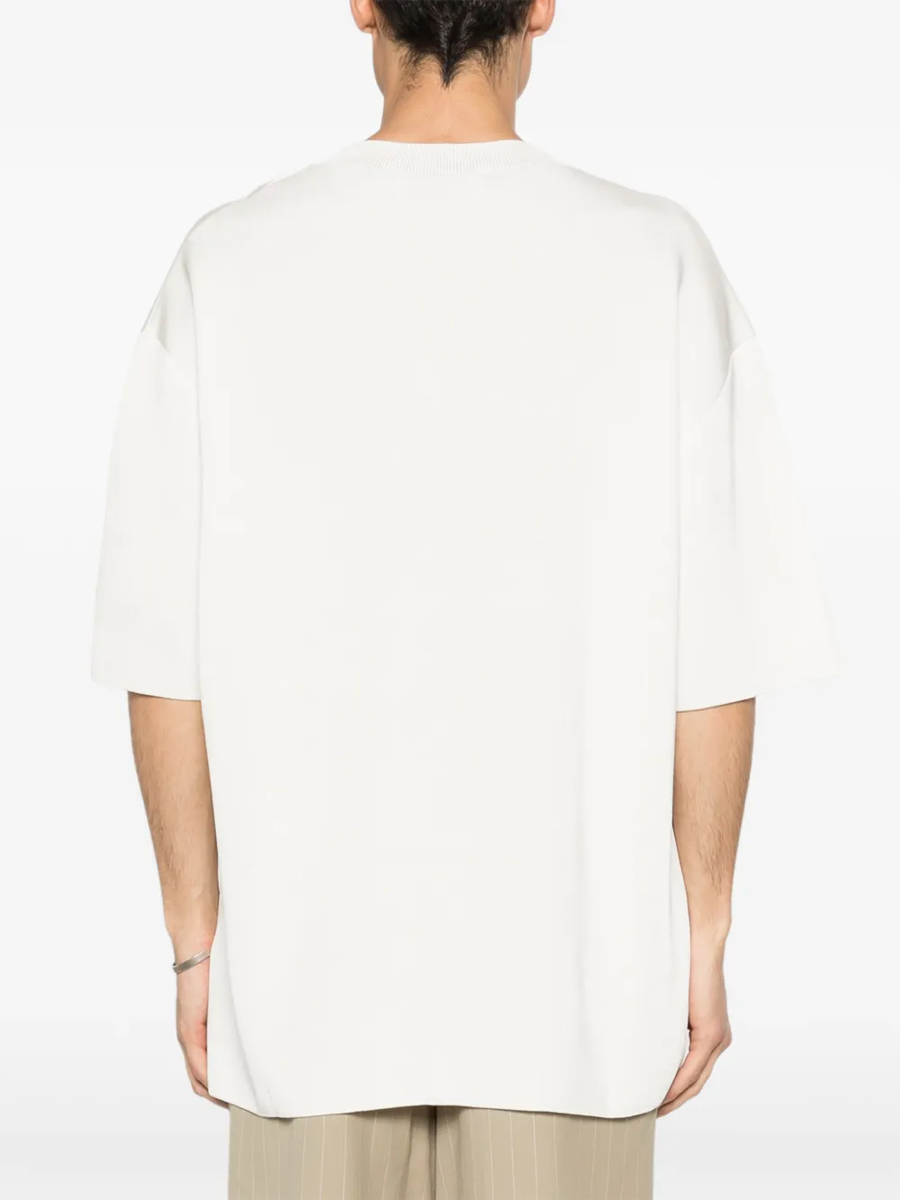 AMI Paris T-shirt met V-hals Wit