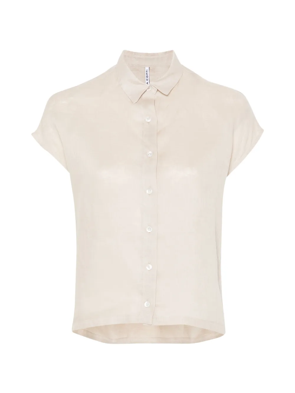 Liviana Conti Myriam short-sleeve linen shirt - Toni neutri