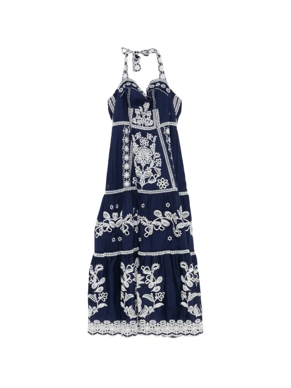 knee length dresses for ladies Off-White Richelieu LENZING ECOVERO Euroflax Midi Dress  FARM Rio