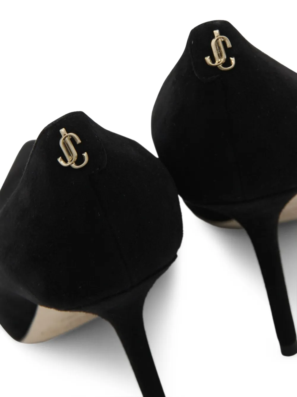 Jimmy Choo Pumps met puntige neus en logo Zwart