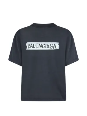BALENCIAGA ロゴプリント Tシャツ ブラック Balenciaga ロゴ Tシャツ | ブラック | FARFETCH JP
