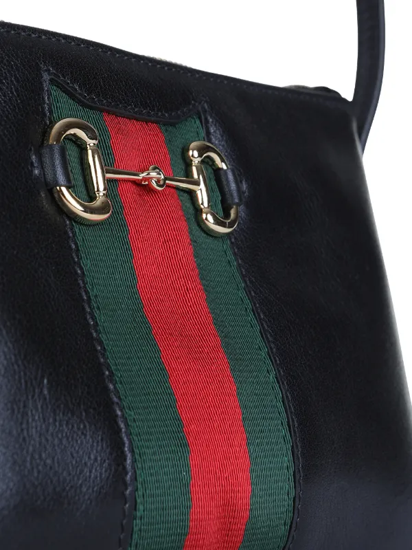 Gucci ホースビット ストライプ ショルダーバッグ | ブラック 