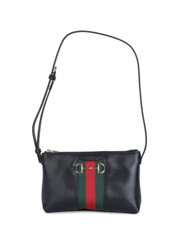 Gucci ホースビット ストライプ ショルダーバッグ | ブラック 