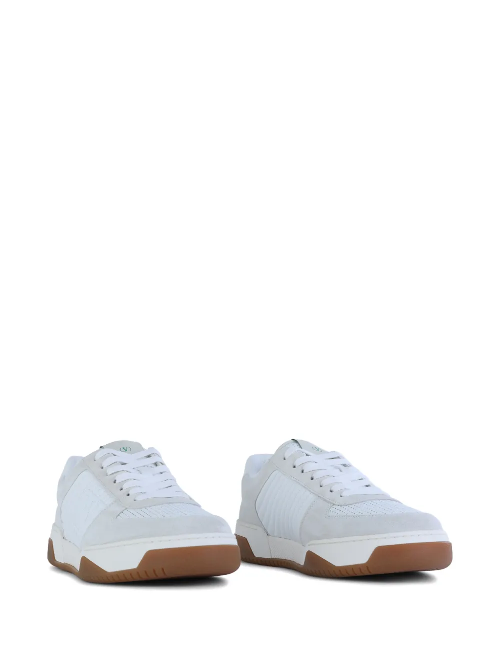 Valentino Garavani logo-detail perforated sneakers Wit