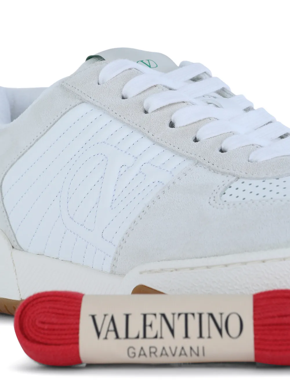 Valentino Garavani logo-detail perforated sneakers Wit