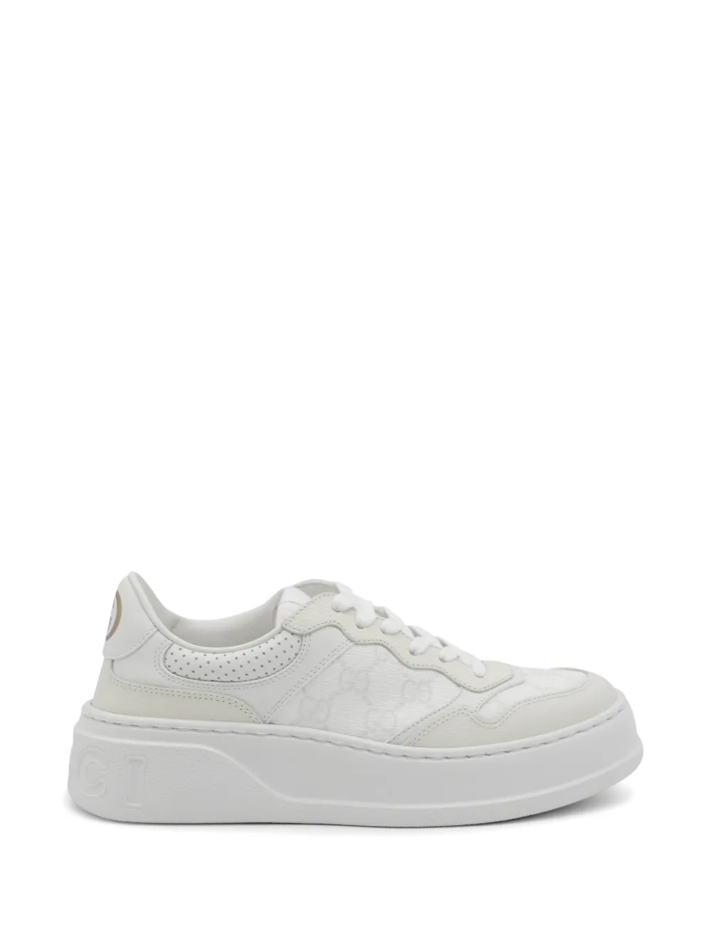 Gucci Plateau-Sneakers mit Logo - Weiß