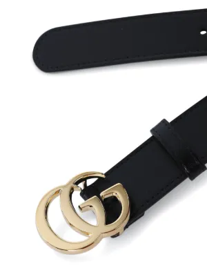 gucci dress belt men GUCCI Belt With Interlocking G Buckle, Size 120, Black, Logo Leather
