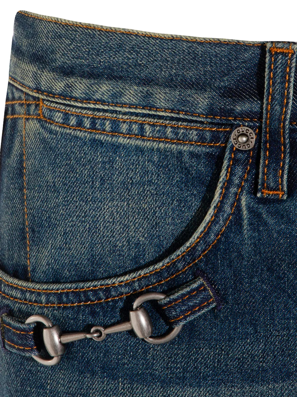 Gucci Horsebit low-waist jeans Blauw