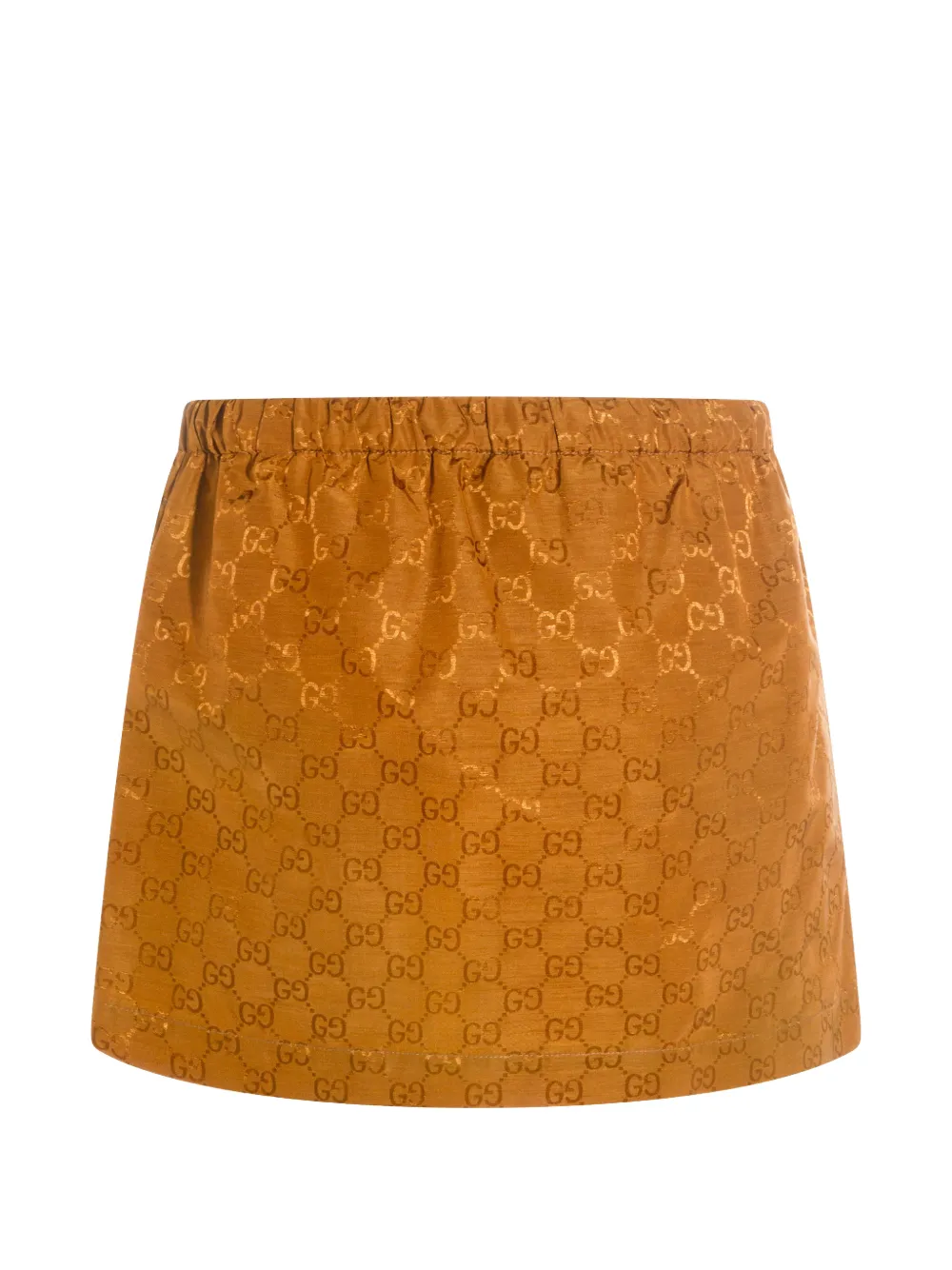 Gucci Mini-rok met trekkoord en monogram Bruin