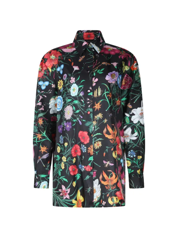 gucci print dress shirt Gucci Sky Blue Tiger Head Dress Shirt