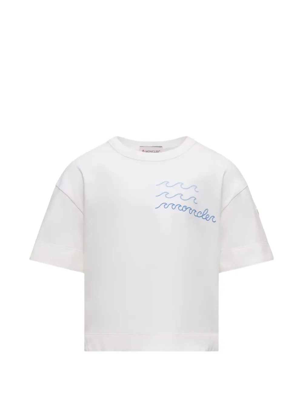 Moncler Enfant T-shirt met korte mouwen en borduurwerk Wit