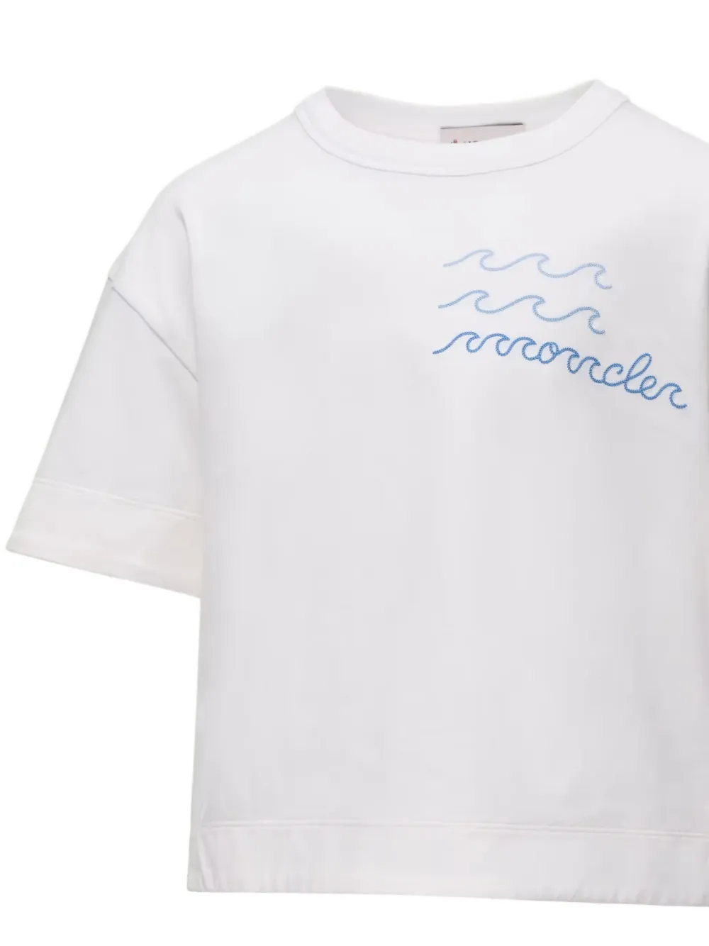 Moncler Enfant T-shirt met korte mouwen en borduurwerk Wit