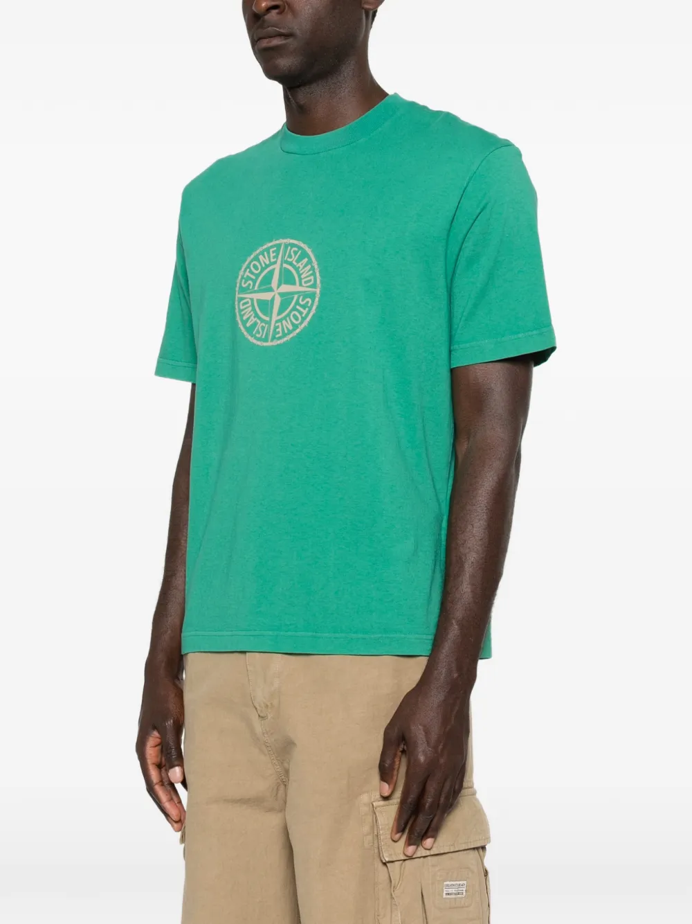 Stone Island T-shirt met logo Groen