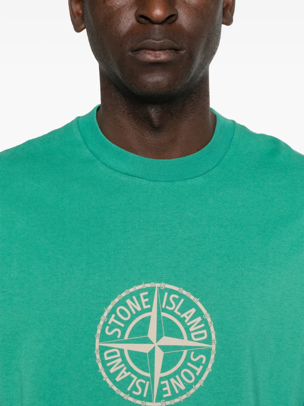 Stone Island T-shirt met logo Groen