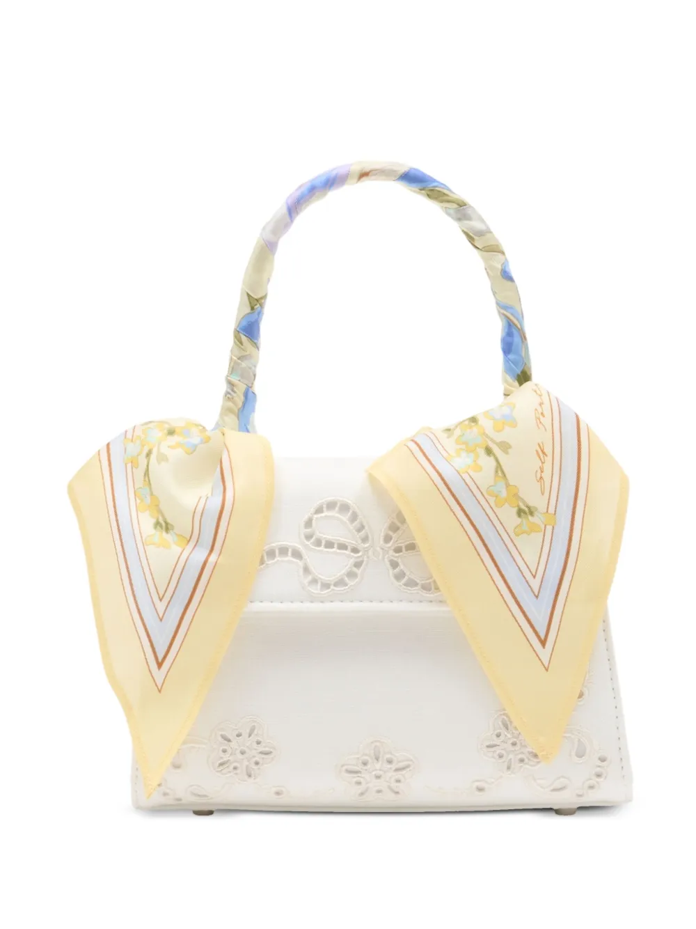 Self-Portrait floral-detail tote bag - Toni neutri