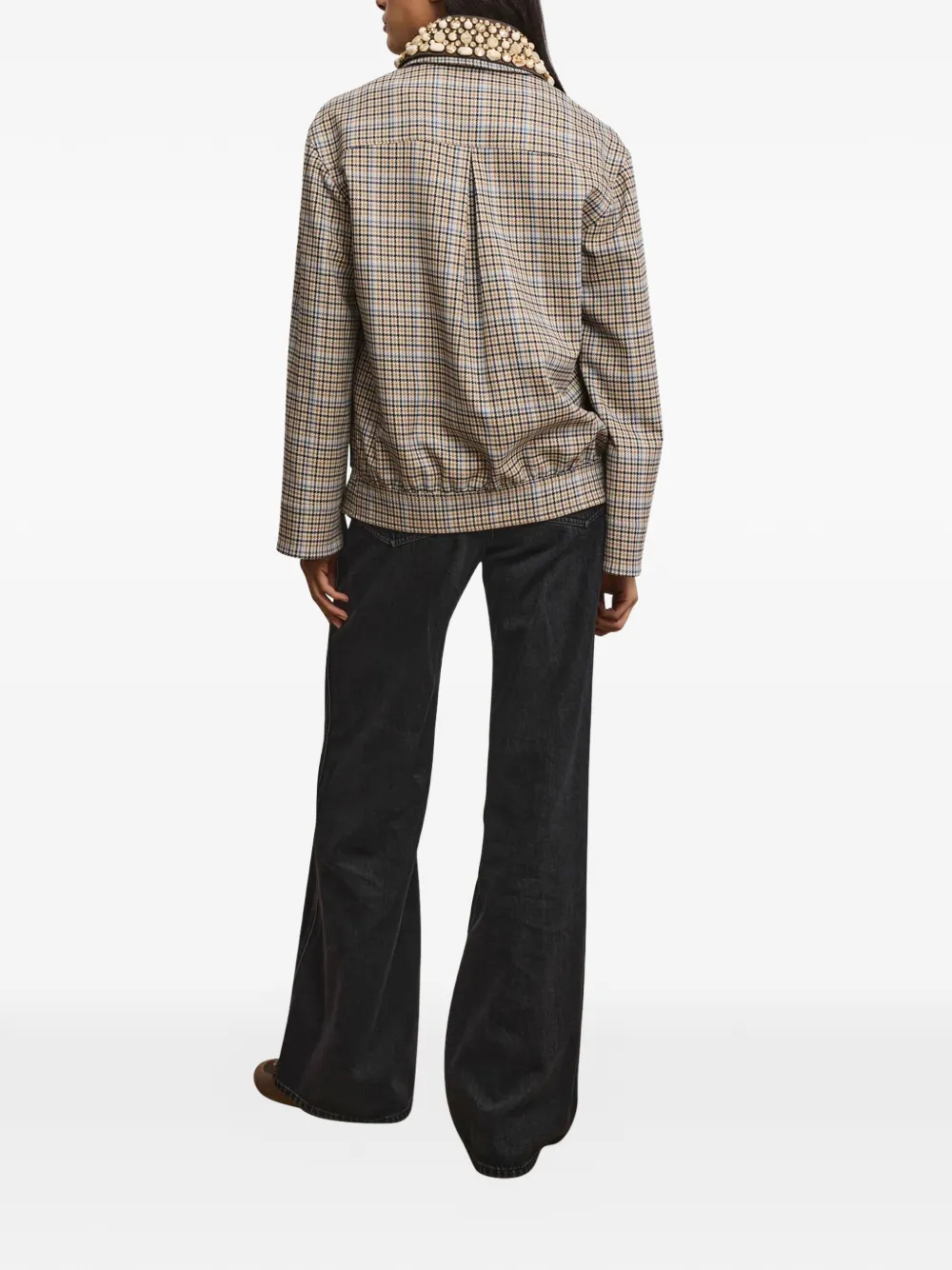  Veronica Beard Kasper Plaid-pattern Embellished-collar Jacket - Neutrals 