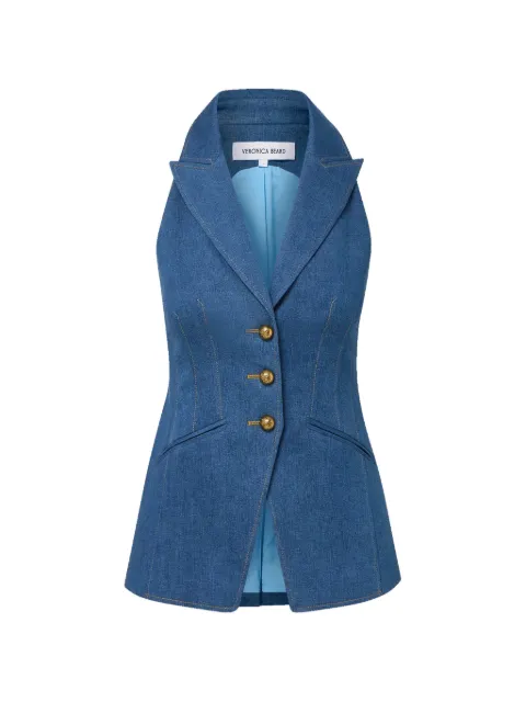Veronica Beard Costa peak-lapel button gilet