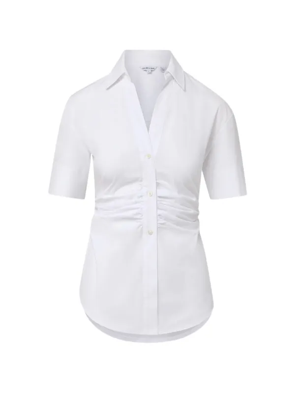 Veronica Beard Devra Short-sleeve Shirt in White