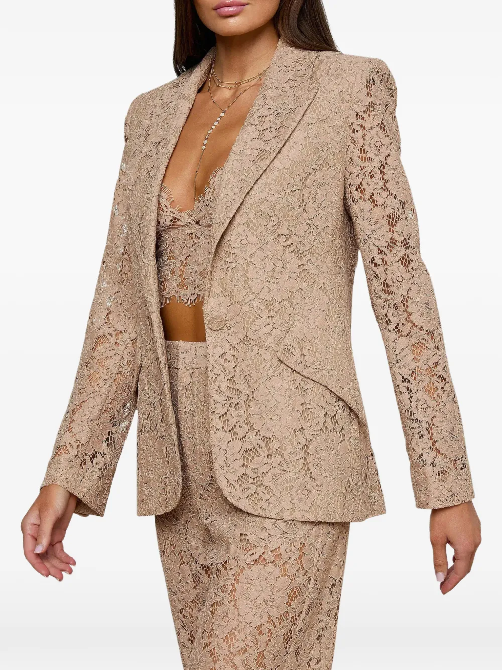  L'agence Chamberlain Lace Blazer - Neutrals 