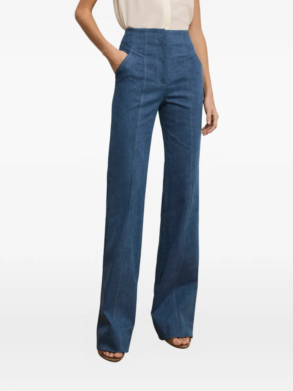  Veronica Beard Frenkle Flared Trousers - Blue 