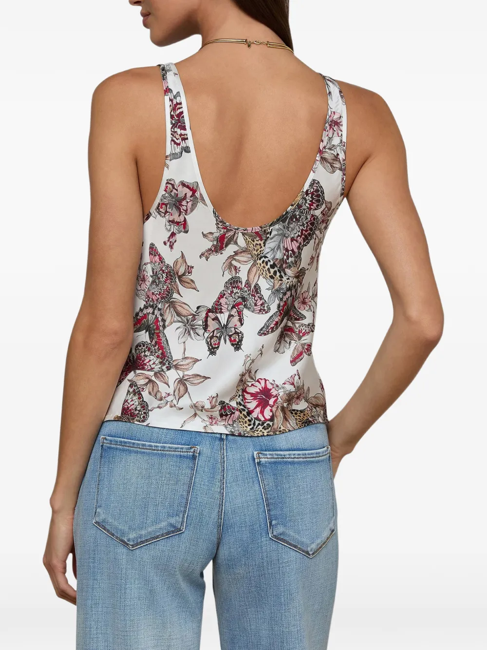  L'agence Eddie Floral-print Top - White 