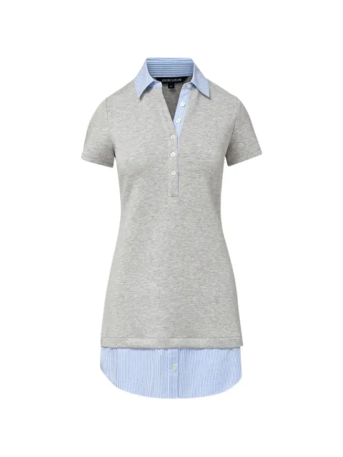 Veronica Beard Kenwood striped-pattern polo-collar mini dress