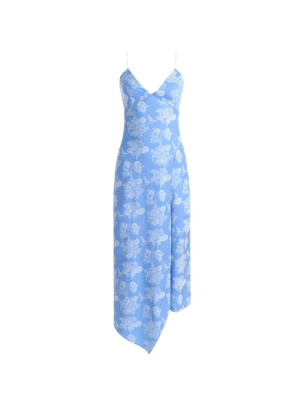 alice + olivia Julietta floral-print asymmetric dress - Blau