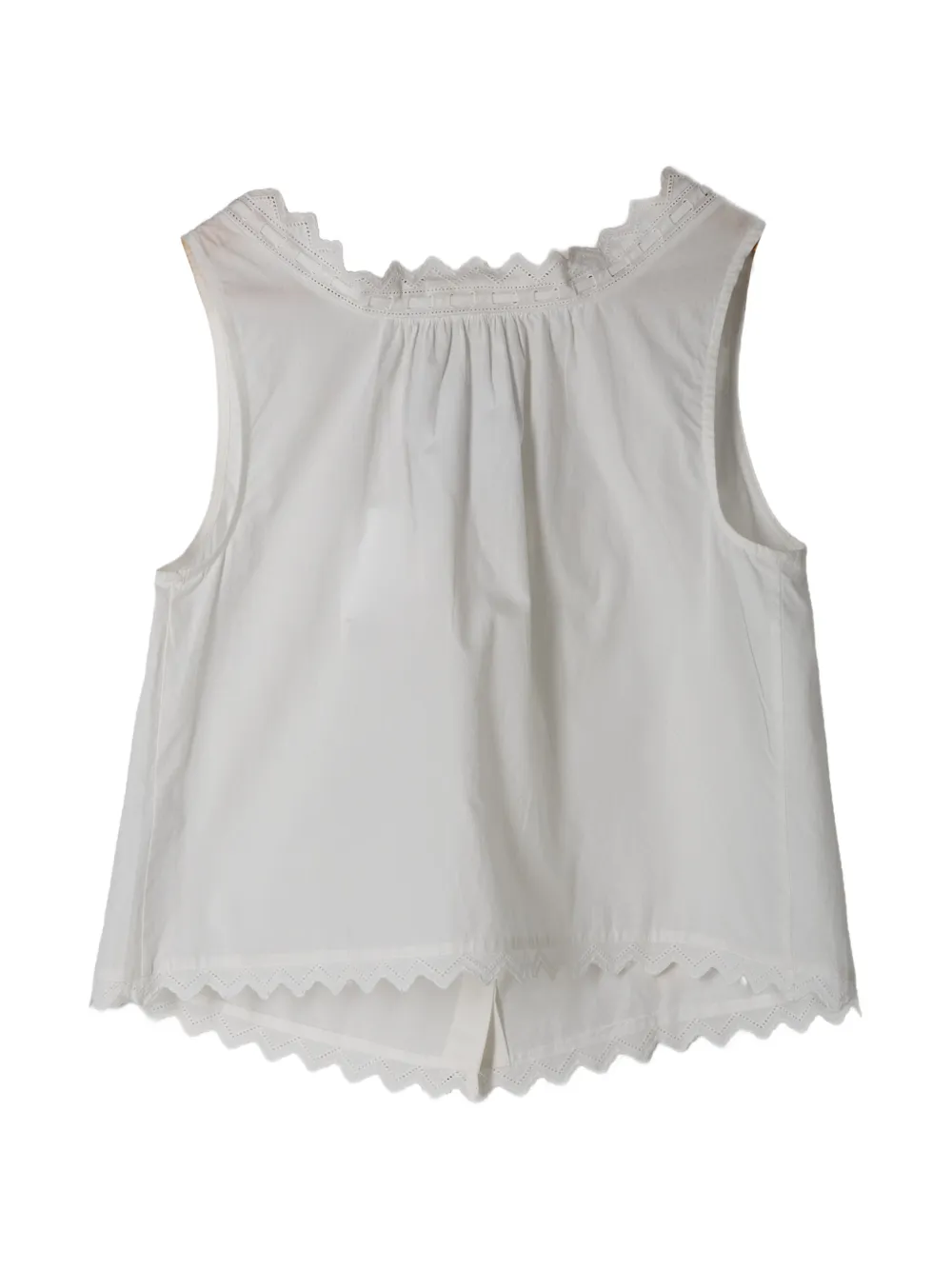  Frame Lace Trim Tank Top - White 