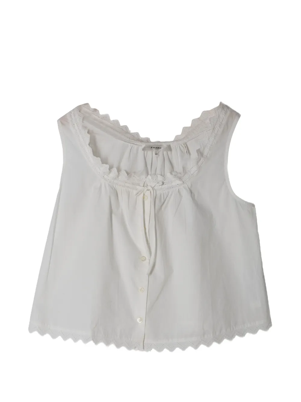 FRAME lace trim tank top - Bianco