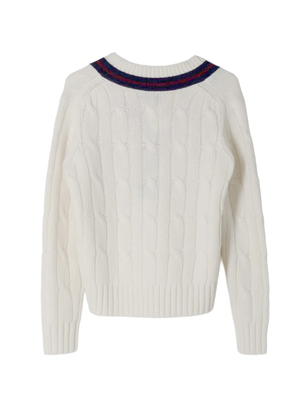 Nili Lotan Fabiana kabelgebreide trui met V-hals Beige