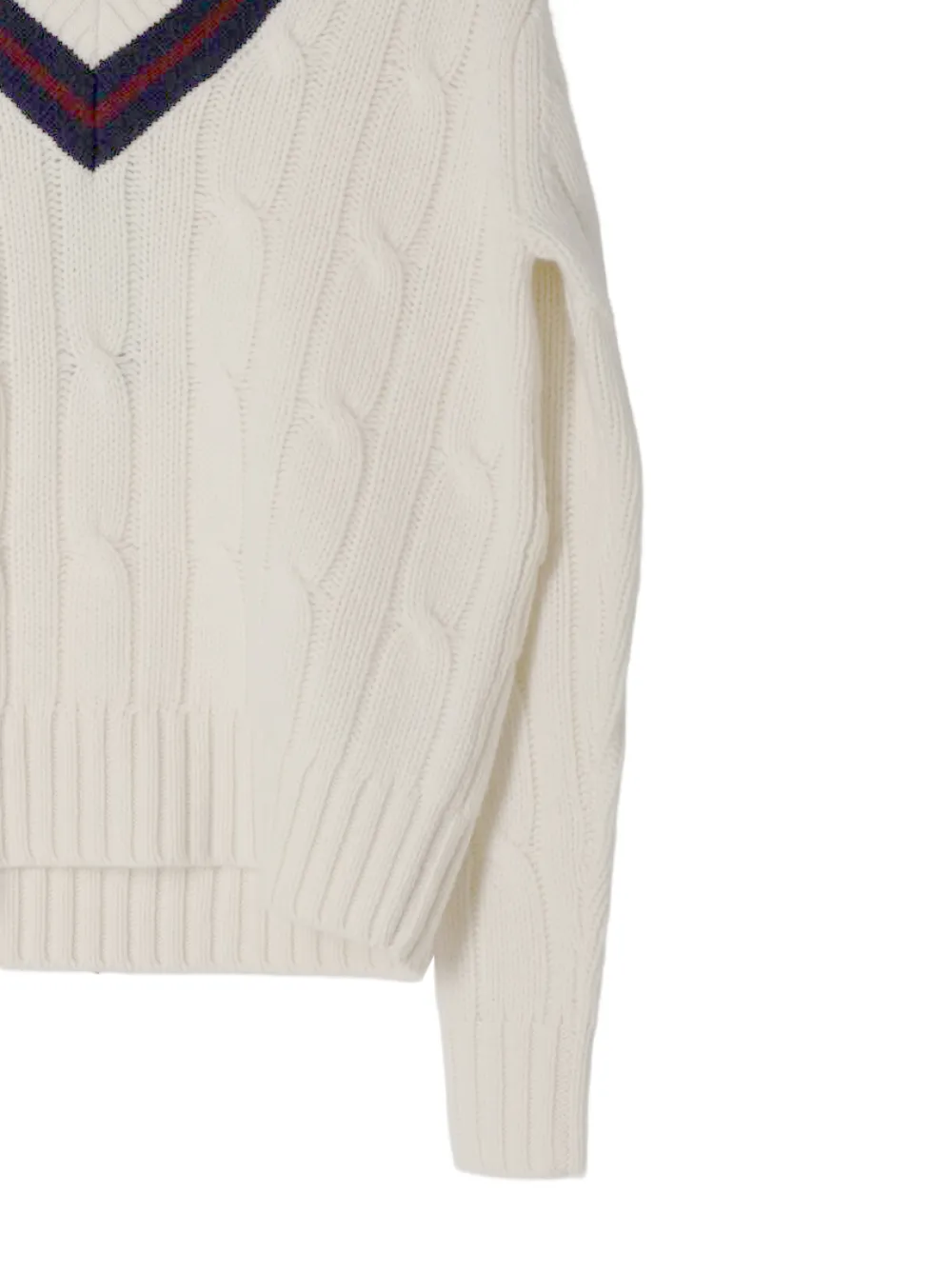 Nili Lotan Fabiana kabelgebreide trui met V-hals Beige