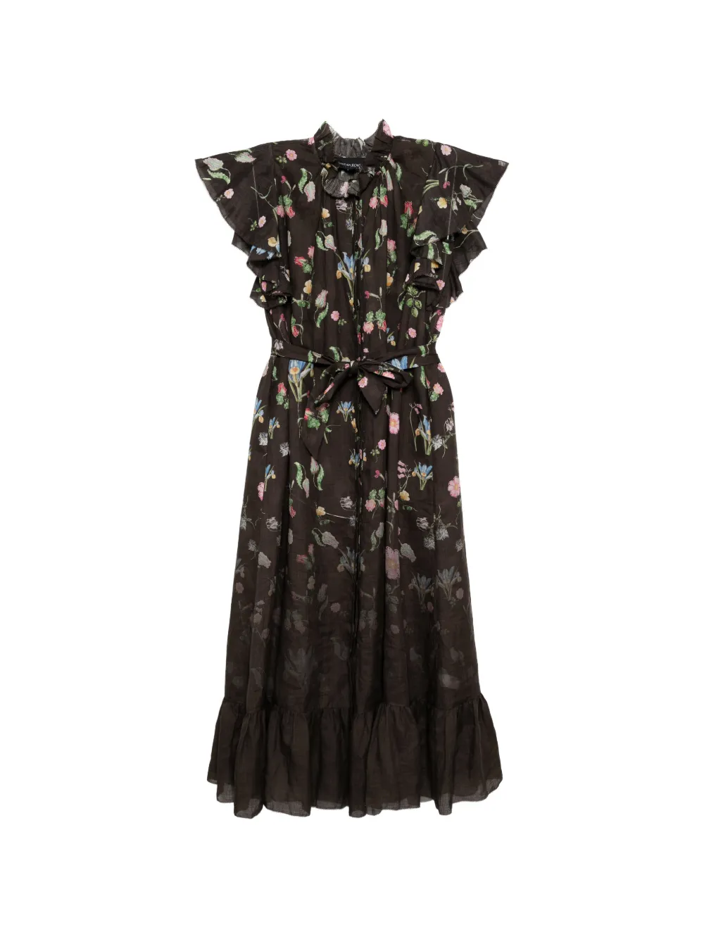 Cynthia Rowley robe longue à fleurs - Marron