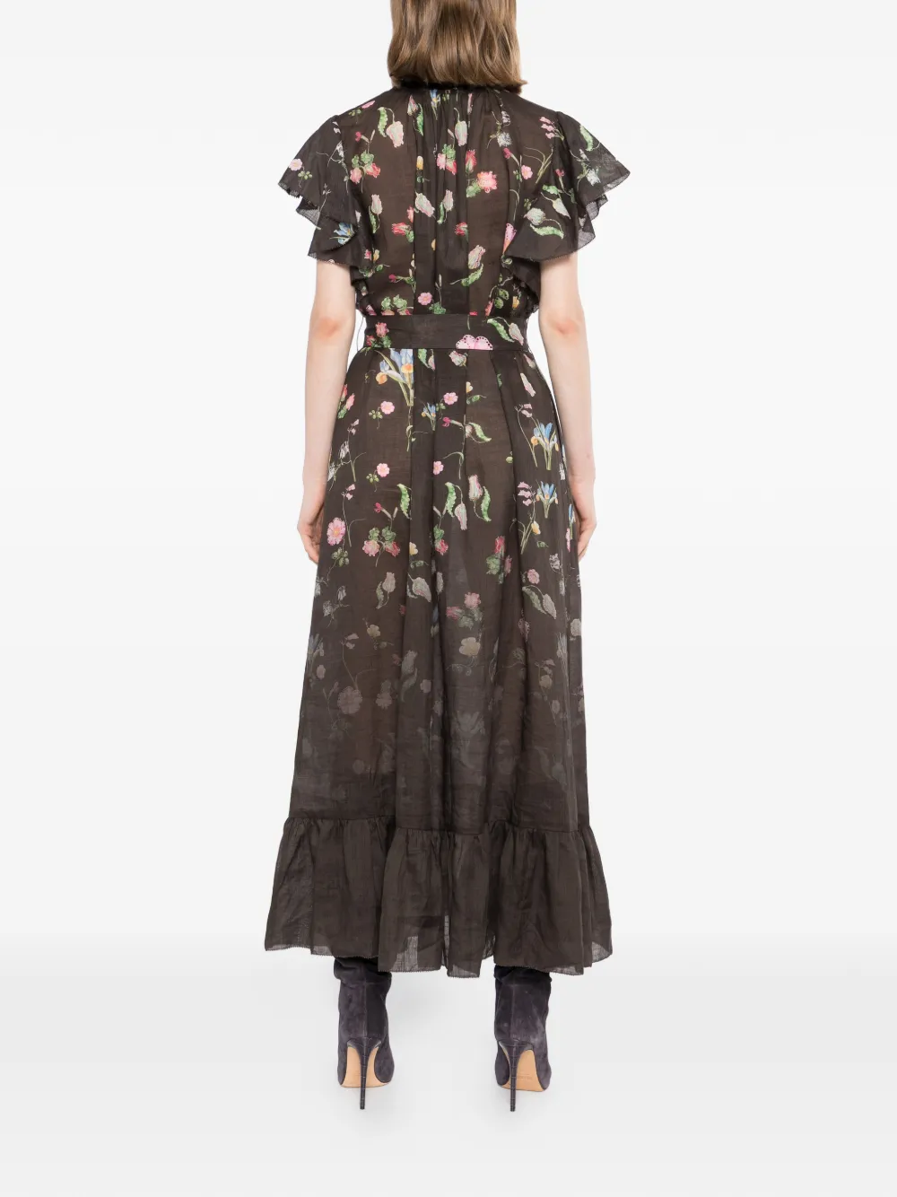 Cynthia Rowley Maxi-jurk met bloemenprint Bruin