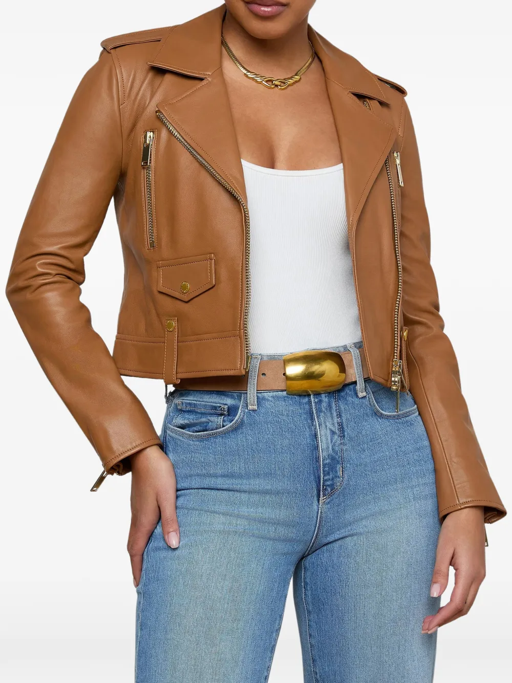  L'agence Blakely Biker Jacket - Brown 