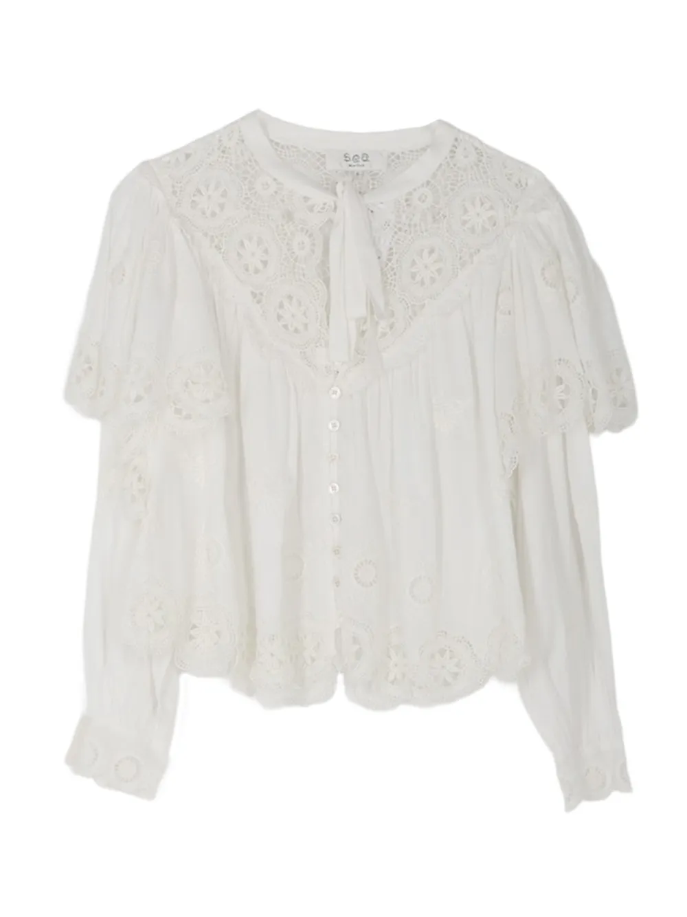 Sea Sofia embroidered lace top - Bianco