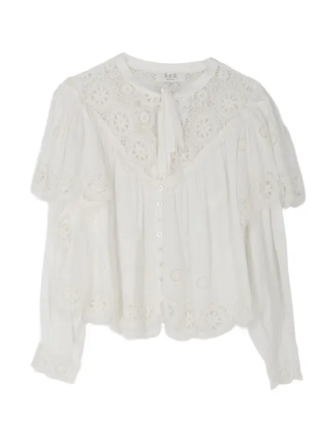Sea Sofia embroidered lace top