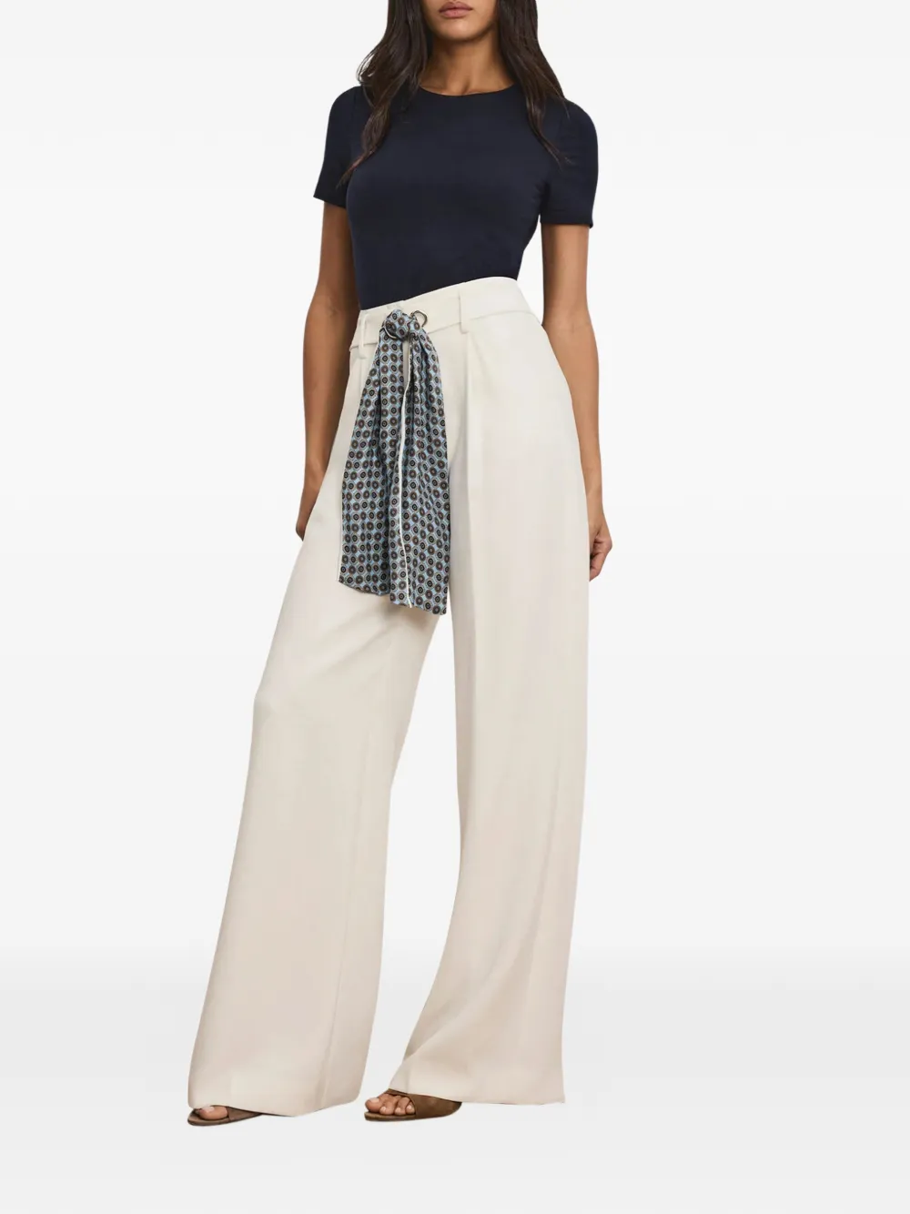  Veronica Beard Tai Palazzo Pants - White 