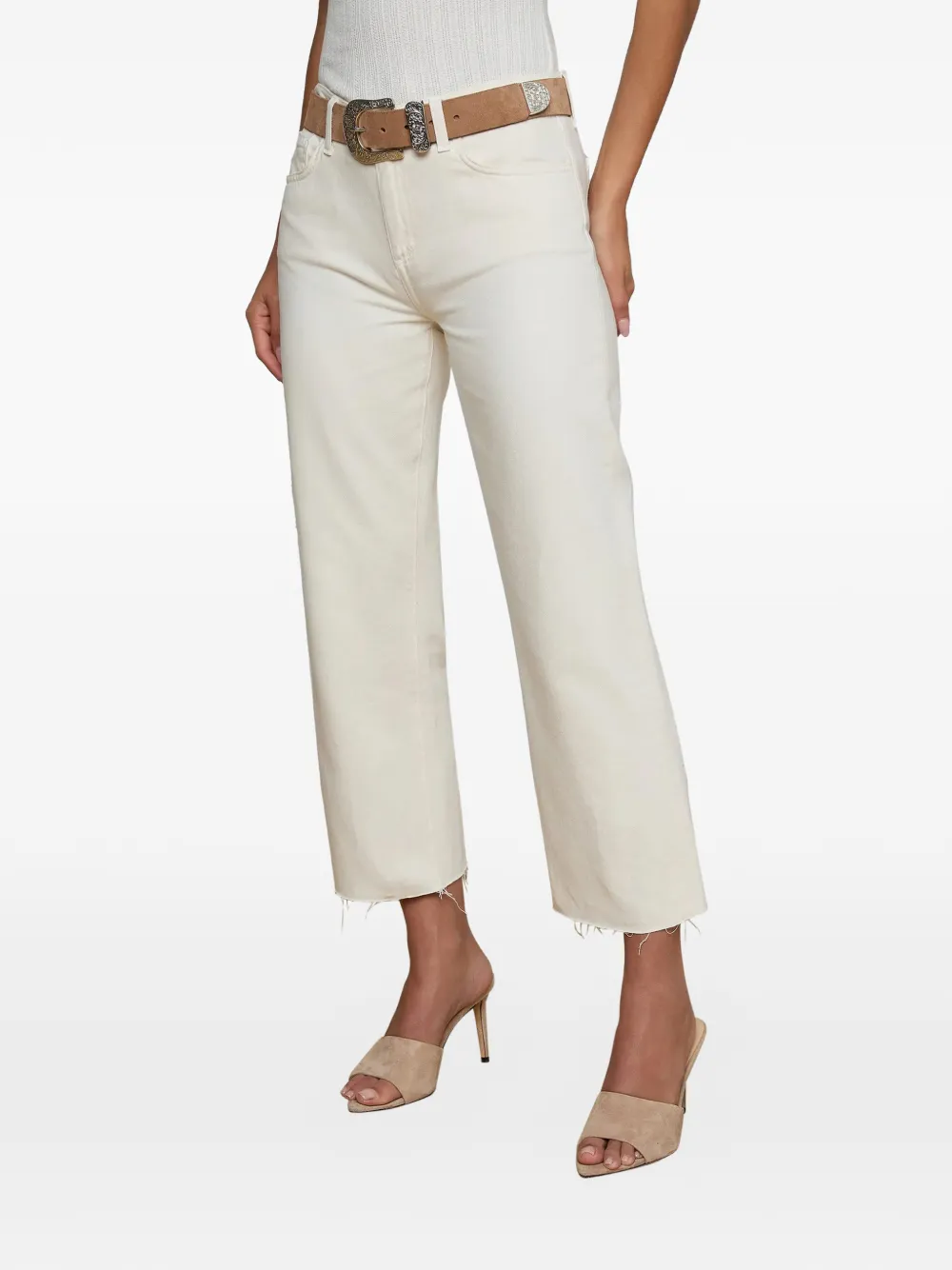  L'agence Wanda Cropped Wide-leg Jeans - White 