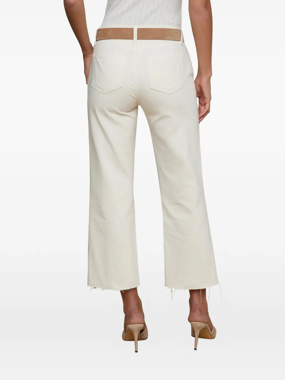 L'agence Wanda Cropped Wide-leg Jeans - White 