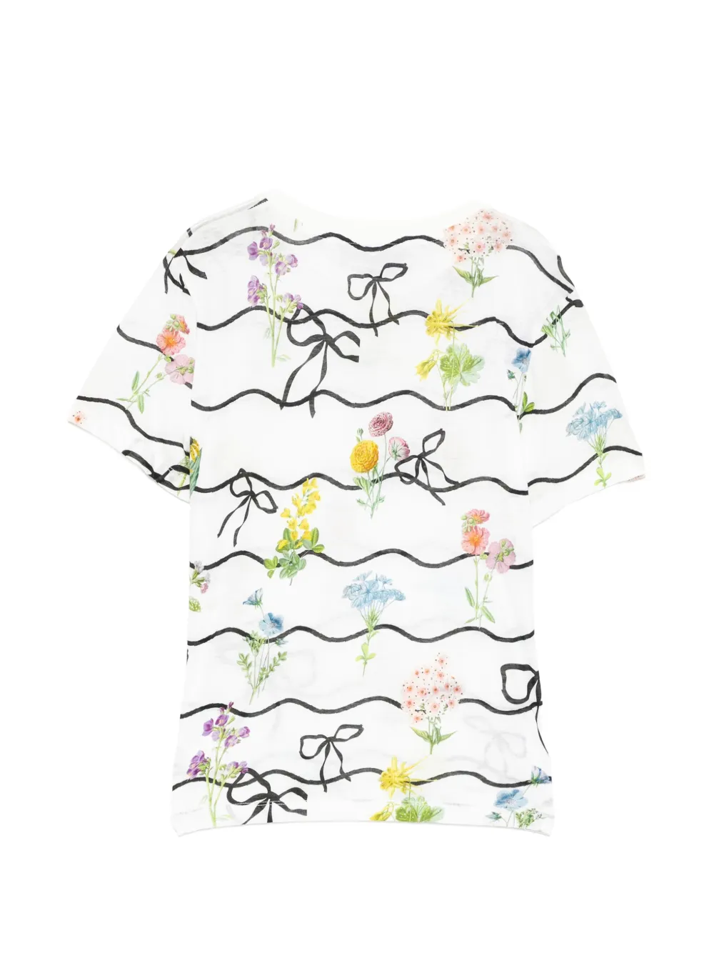 Cynthia Rowley T-shirt met bloemenprint en ronde hals Wit
