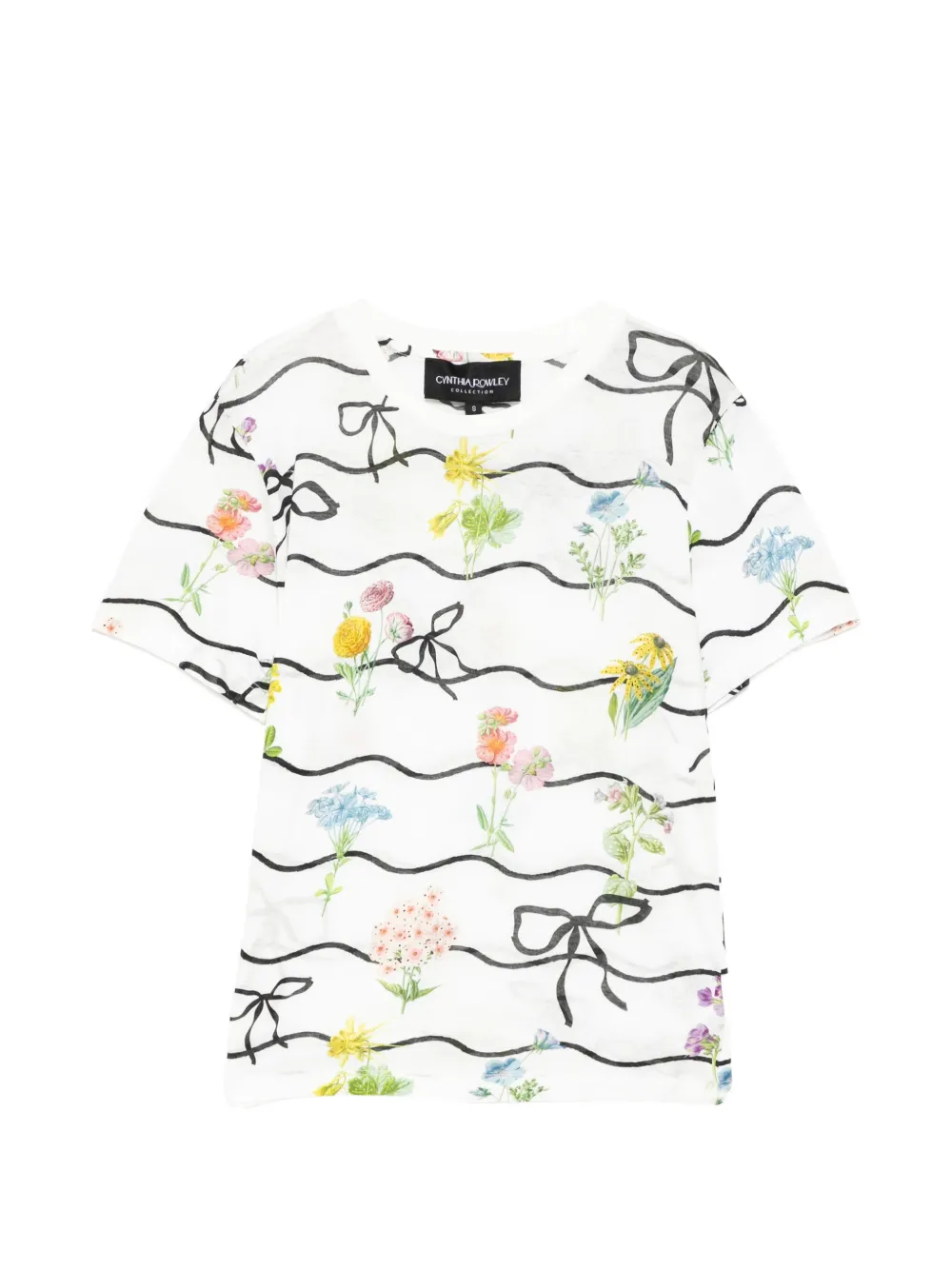 Cynthia Rowley T-shirt a fiori - Bianco
