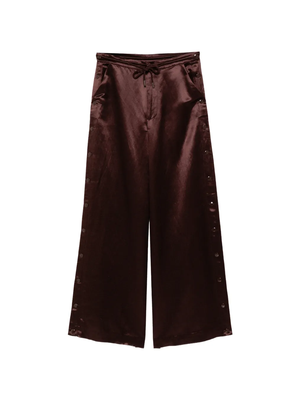 Cynthia Rowley press-stud wide-leg trousers - Marrone