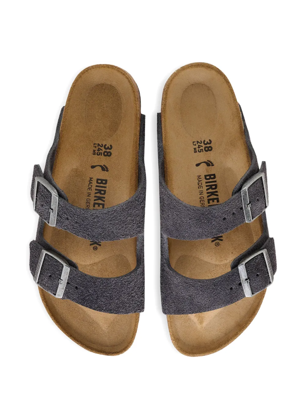 Birkenstock Arizona suède sandalen Grijs