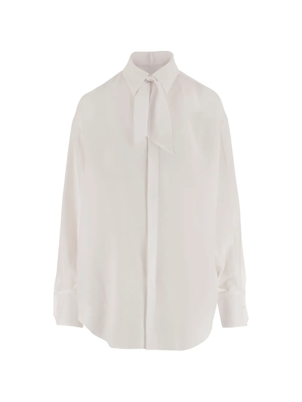 SA SU PHI tie-neck buttoned shirt - Bianco
