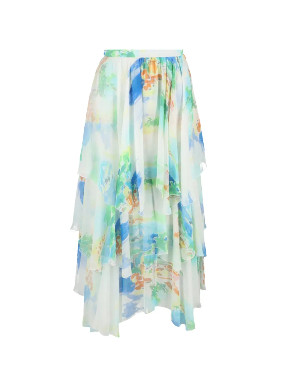 Celine Pre-Owned printed midi skirt - Bianco